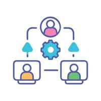 Online Collaboration with Teamwork and Management System vector