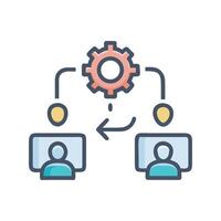 Remote Work Collaboration Process with Technology Tools vector
