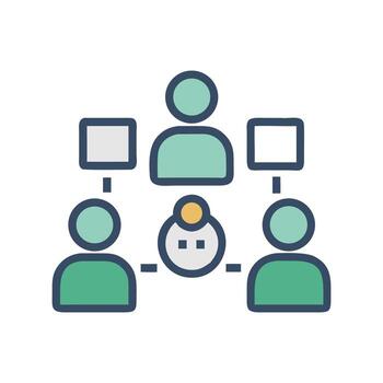 Colorful hierarchical structure with people, hierarchy, chart concept vector