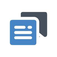 Data document icon, blue paper with shadow layer vector