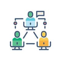 Network Communication Illustration Teamwork, Collaboration, and Connectivity Concept vector