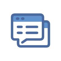 Blue and White Message Communication Chat Icon Design vector