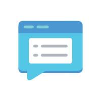 Blue message box showing text, communication, dialog box vector