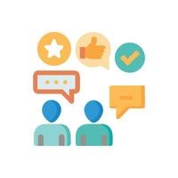 Customer Feedback and Communication Icons on Black Background vector