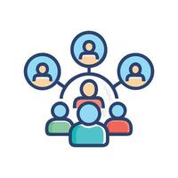 Teamwork, collaboration and networking connection on black background vector