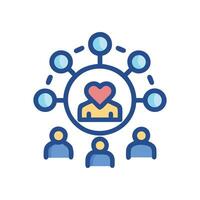 Network with Heart Community, Social Impact, and Connection vector
