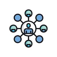 Social network icon, connected users, teamwork concept vector