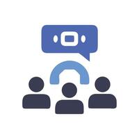 Virtual meeting flat icon for web design vector