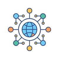 Global network connection concept illustration over black background vector