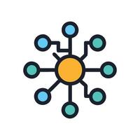 Network Connection Node Icon on Black Background Illustration vector