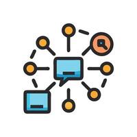 Network Communication Structure with Speech Bubble Icon Connections vector