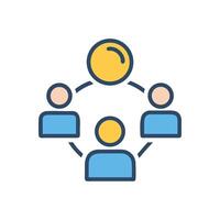 Organizational structure and networking, connecting people, business leadership vector