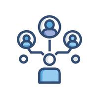 Organizational Structure, Team Connection, Social Network Icon Illustration vector