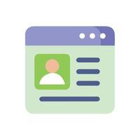 Web profile page icon, online identity, user interface vector