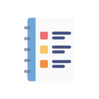 Notebook with List Items Flat Illustration Design vector