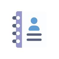 Contact list flat illustration, personal information and networking vector