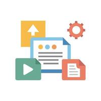 Content Management System Icon File, Upload, , Settings vector