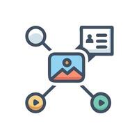 Content Management System Icon with Image and Data vector