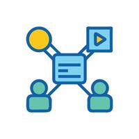 Connected Network Structure for Data Visualization Concept vector