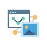 Data visualization and image network connection representation concept vector