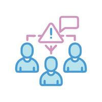 Team Warning Icon, Communication, Alert, Meeting, Discussion, Problem vector