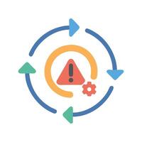 Warning Process Cycle with Gear Icon Error Detection vector