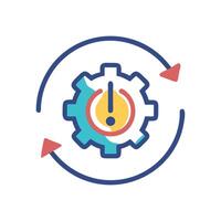 Process automation, technology and business solutions with gear icon vector