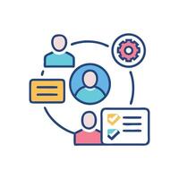 Teamwork process circle Collaboration, project management, and workflow vector