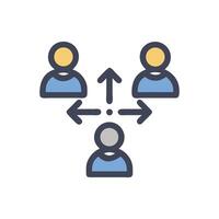 Information exchange, communication process, teamwork interaction icon vector