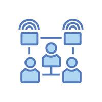 Decentralized communication network icon, blockchain, IoT, connection symbol vector