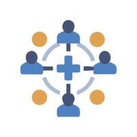 Collaboration, teamwork, or networking icon symbolizing shared knowledge vector