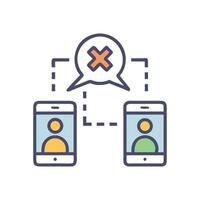 call error Two smartphones and cancellation message vector
