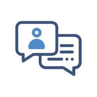 Digital social media conversation, user profile and comments icon vector
