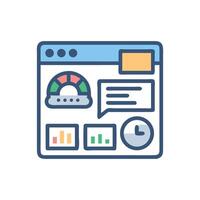 Dashboard interface illustration for monitoring and data analysis vector