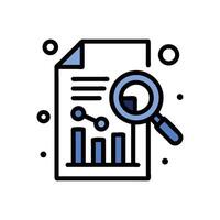 Data Analytics with Magnifying Glass over Graph Icon vector