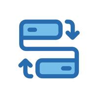 Data exchange icon with arrows up and down vector