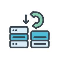 Database Synchronization and Replication Icon on Black Background vector