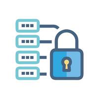 Data Protection with a Padlock and Encrypted Data vector