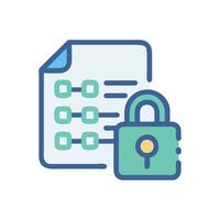 Secure data protection, document security and privacy icon vector