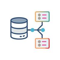 Database Architecture, Data Server, Client Connection Concept vector