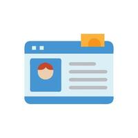 Digital profile icon of a person on website vector