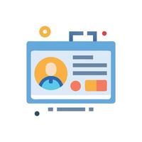 Identity badge icon, identification card, employee information vector