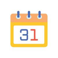 Calendar with 31 number on black background image vector