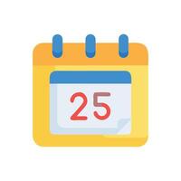 Calendar icon displaying the date the 25th day vector