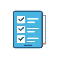 Digital Checklist Icon on Tablet with Completed Tasks vector