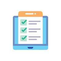 Digital checklist on a tablet, task management concept vector
