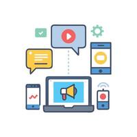 Digital Marketing Campaign with Laptop and Mobile Devices vector