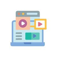 Laptop showing streams for content creation marketing vector