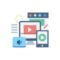 CrossPlatform Content Creation and Distribution Icon Illustration vector