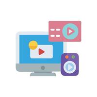 playback concept with screen, playlist, and control vector